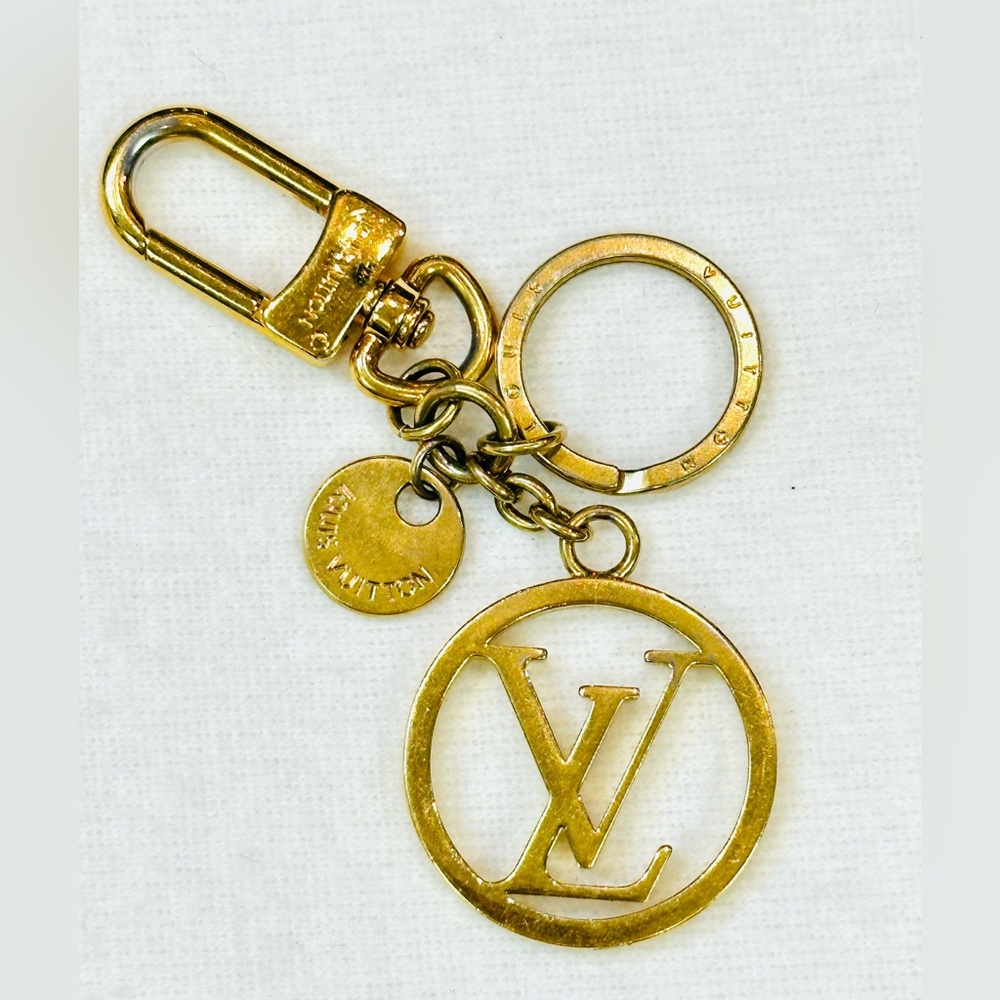 Louis Vuitton Gold Key & Card Holder with Iconic Logo